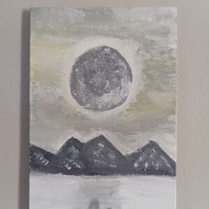Abstract Gray and White Mountain Art
